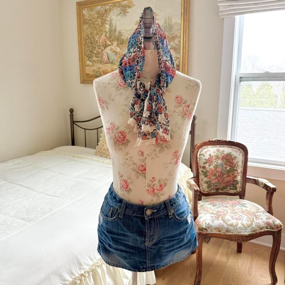 90s boho patchwork long scarf